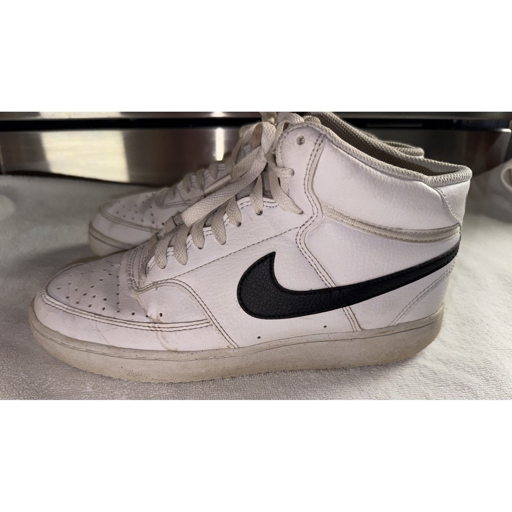 NIKE Court Vision Mid Mens Basketball Shoes DN3577-101 - White / Black - Size 8 - Picture 3 of 8